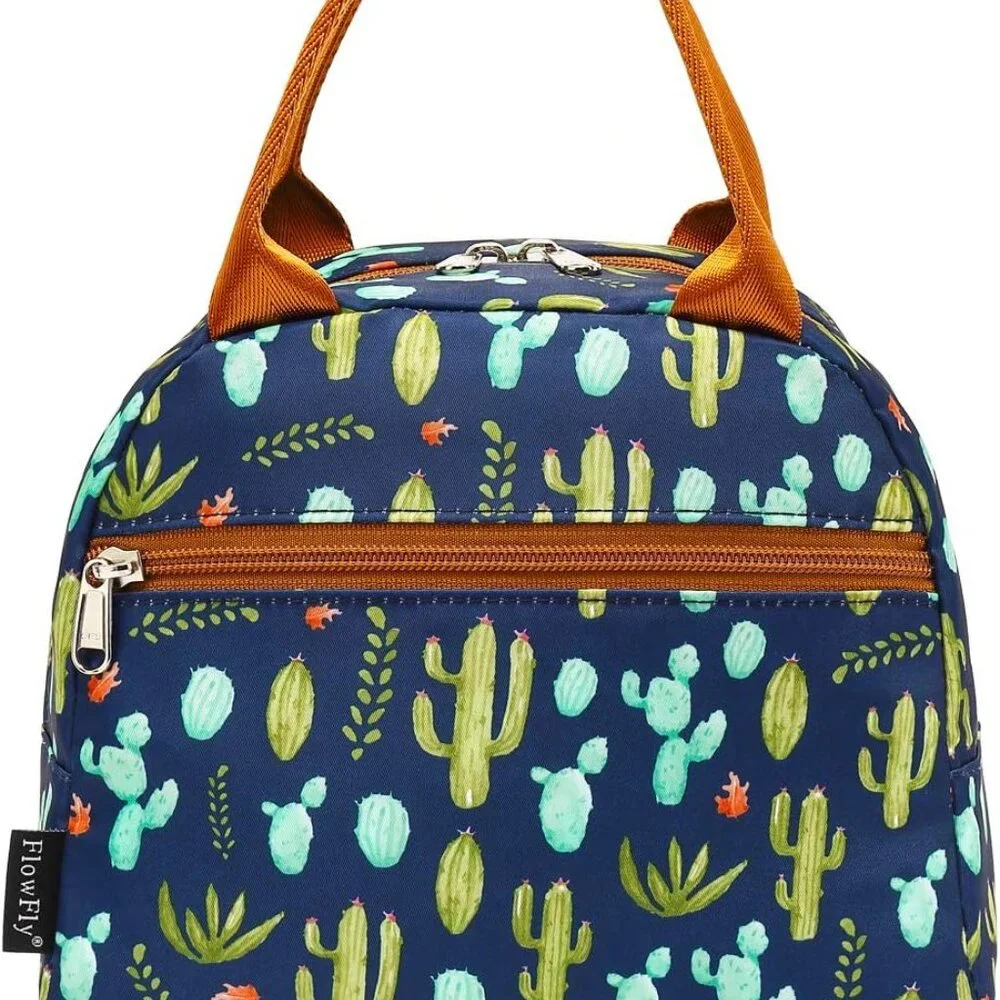 Insulated Lunch Cooler Bag - Tote Bag Organizer for Women/Men, Cactus - Picture 6 of 8
